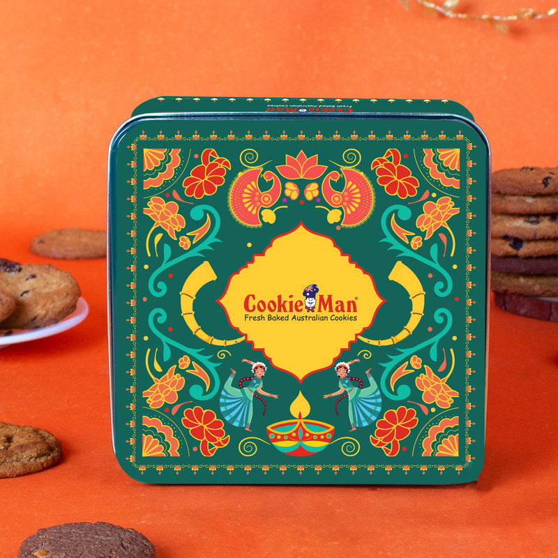 CookieMan Diwali Gift Tin - 250g Assorted Cookies
