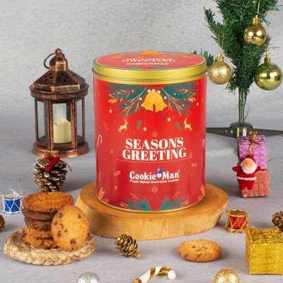 Christmas Assorted Cookies Red Gift Tin - 600g