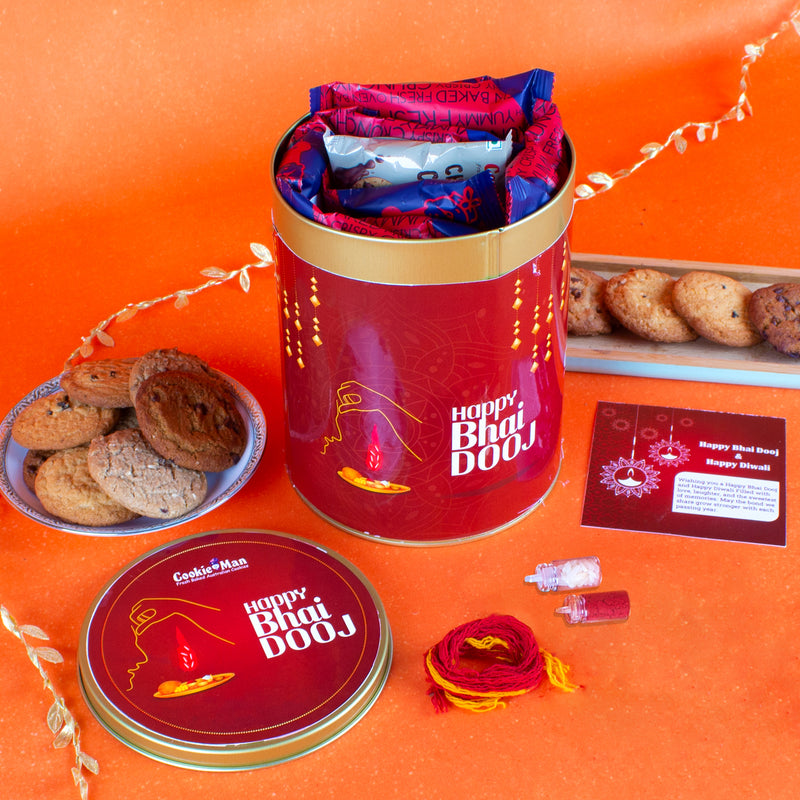 CookieMan Bhai Dooj Premium Gift Tin Celebrate Siblings&