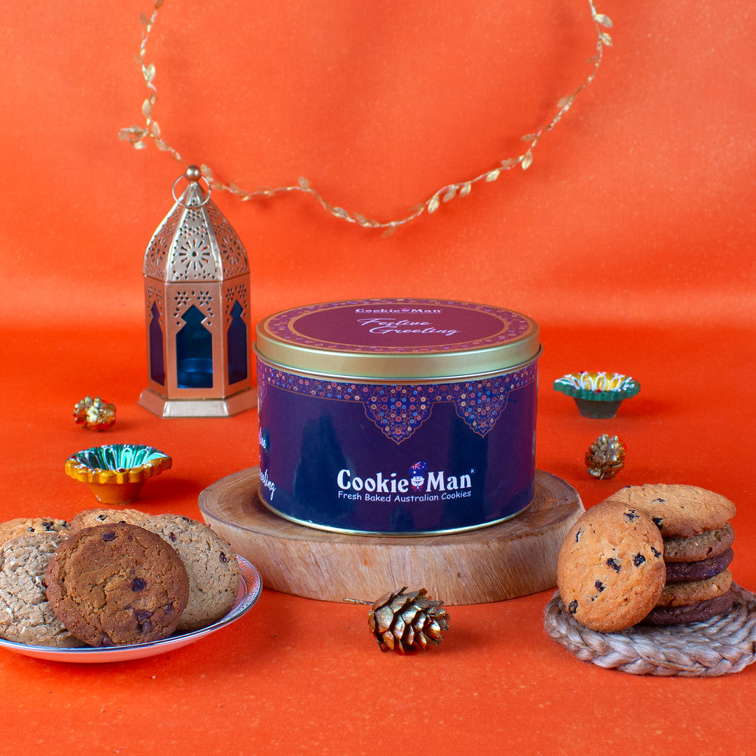 Cookieman Festive Greetings Diwali Cookies Gift Tin 300g