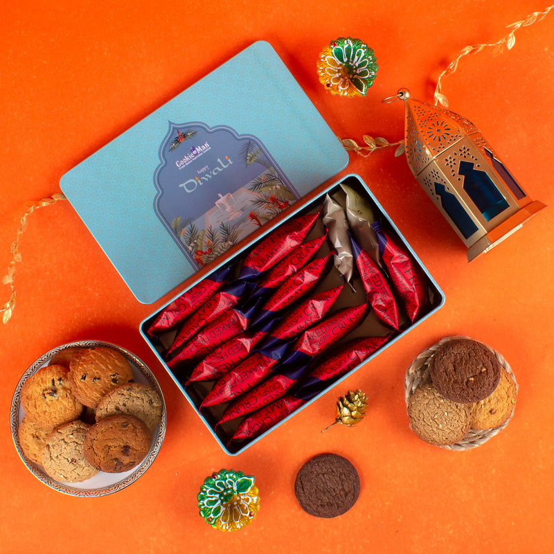CookieMan Ecstatic Diwali Cookies Gift Tin - 500g