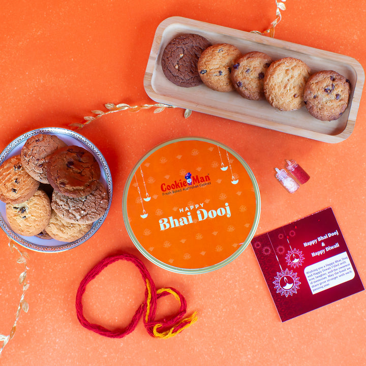 Cookieman Bhai Dooj Gift Set for Brother with Assorted Cookies 300g