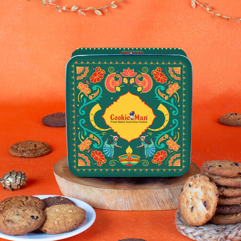 CookieMan Diwali Gift Tin - 250g Assorted Cookies