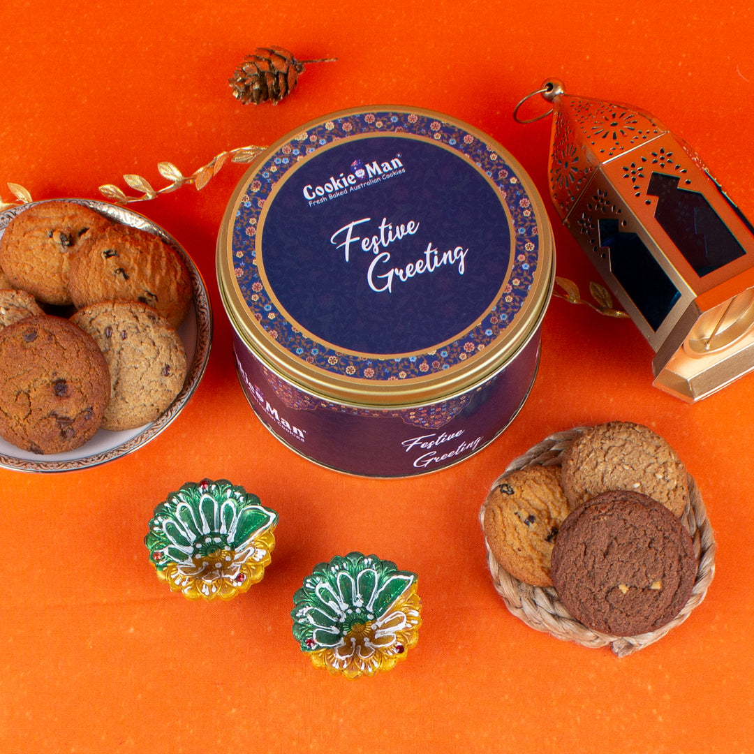 Cookieman Festive Greetings Diwali Cookies Gift Tin 300g