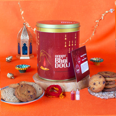 CookieMan Bhai Dooj Premium Gift Tin Celebrate Siblings' Love