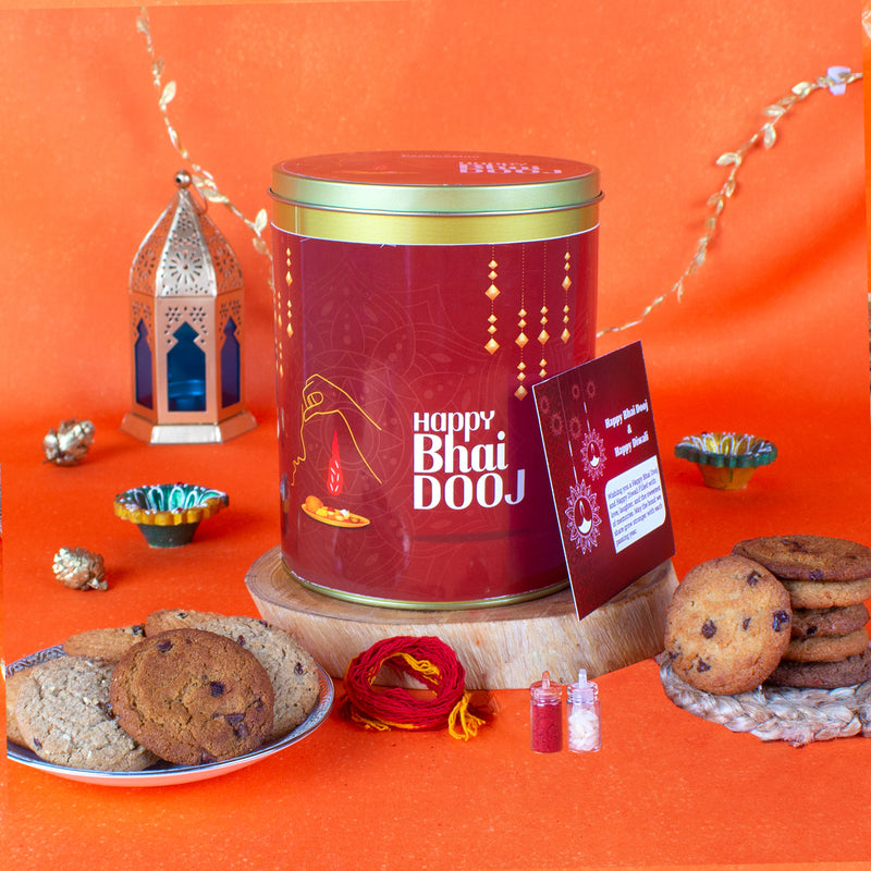 CookieMan Bhai Dooj Premium Gift Tin Celebrate Siblings&