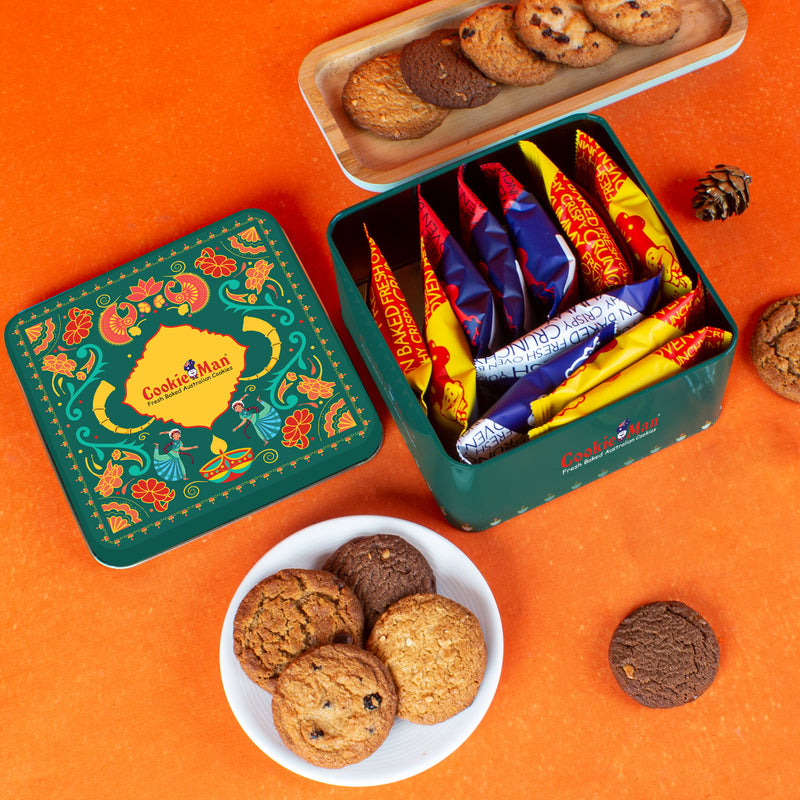 CookieMan Diwali Gift Tin - 250g Assorted Cookies