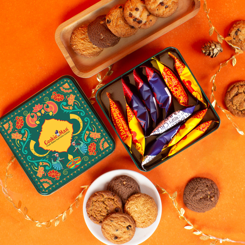 CookieMan Diwali Gift Tin - 250g Assorted Cookies