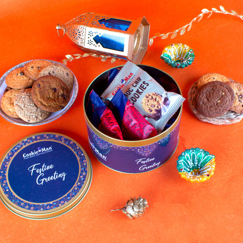 Cookieman Festive Greetings Diwali Cookies Gift Tin 300g