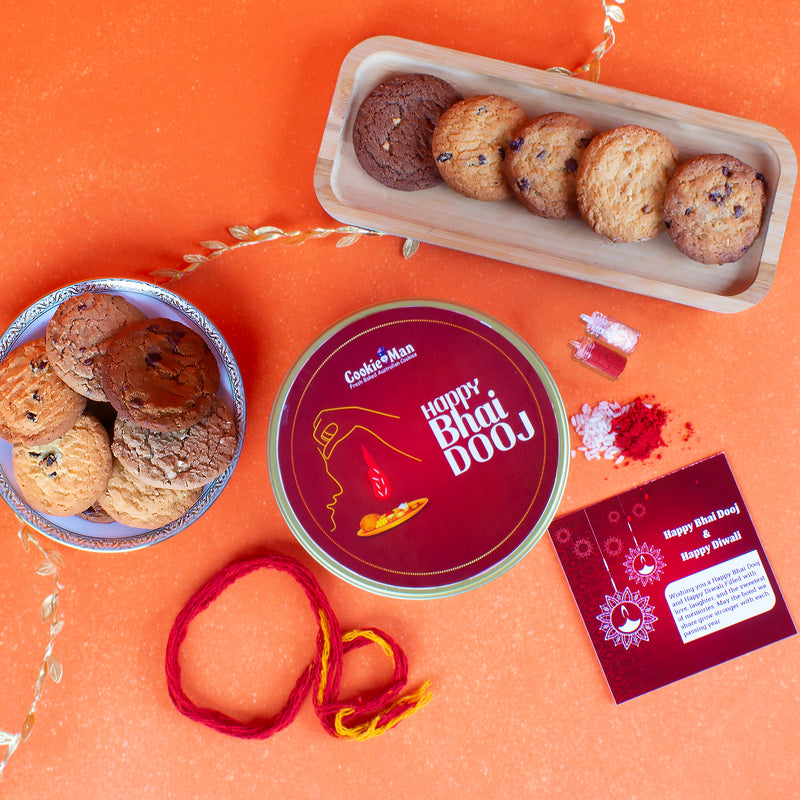 CookieMan Bhai Dooj Premium Gift Tin Celebrate Siblings&
