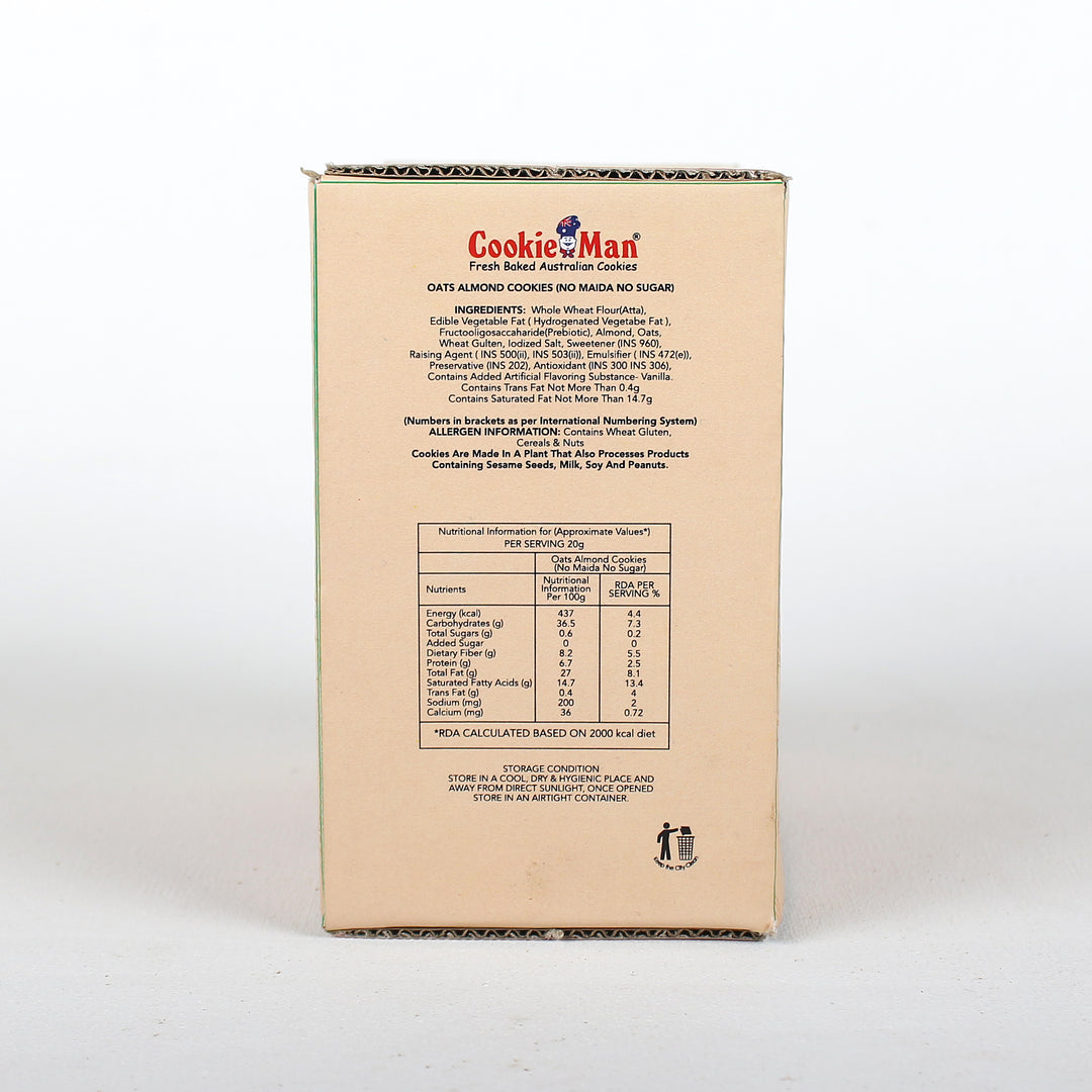 Sugar Free Oats &amp; Almond Cookies - 250g