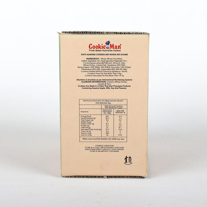 Sugar Free Oats &amp; Almond Cookies - 250g