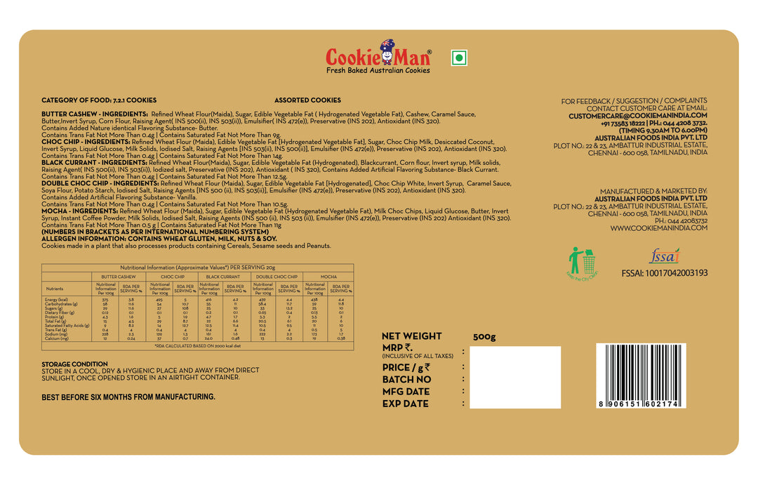 CookieMan Diwali Delight Cookies Gift Tin - 500g