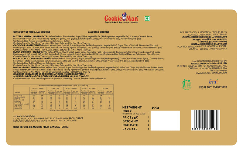 CookieMan Diwali Delight Cookies Gift Tin - 500g
