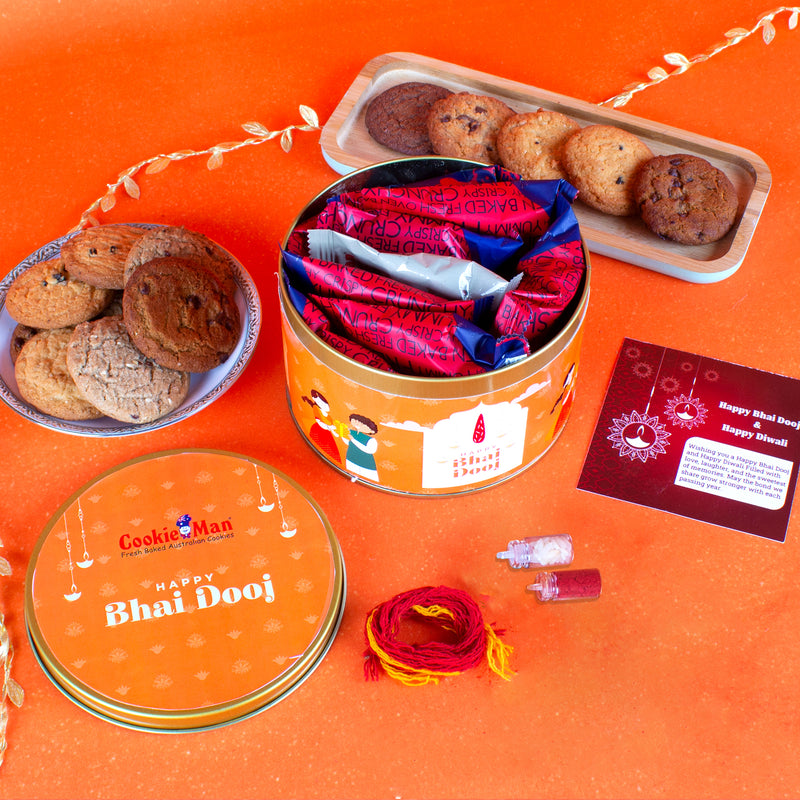 Cookieman Bhai Dooj Gift Set for Brother with Assorted Cookies 300g