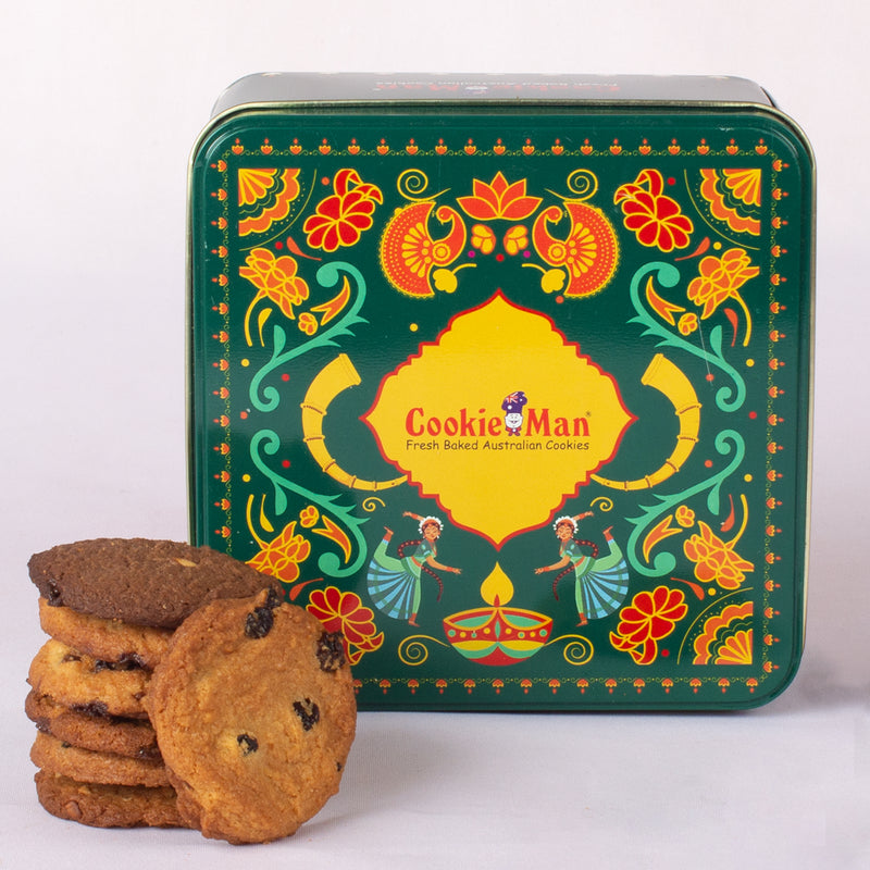 CookieMan Diwali Gift Tin - 250g Assorted Cookies
