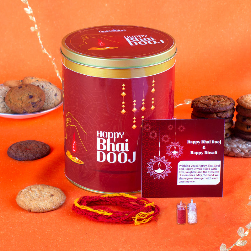 CookieMan Bhai Dooj Premium Gift Tin Celebrate Siblings&