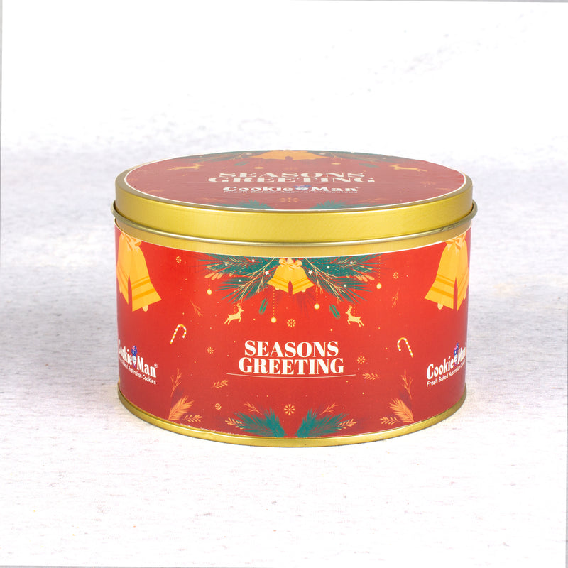 Christmas Assorted Cookies Red Gift Tin - 300g