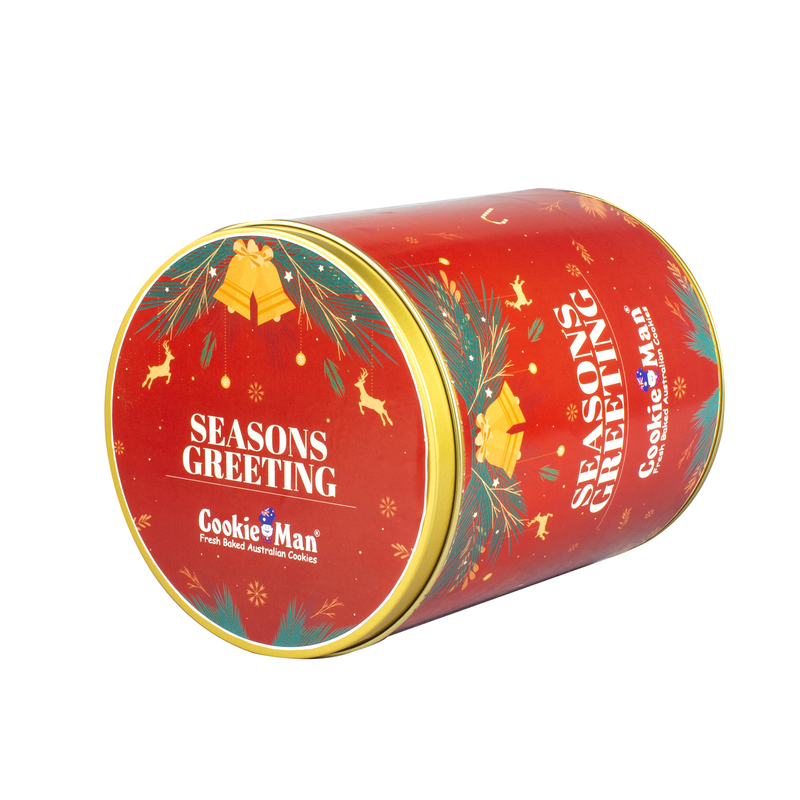 Christmas Assorted Cookies Red Gift Tin - 600g