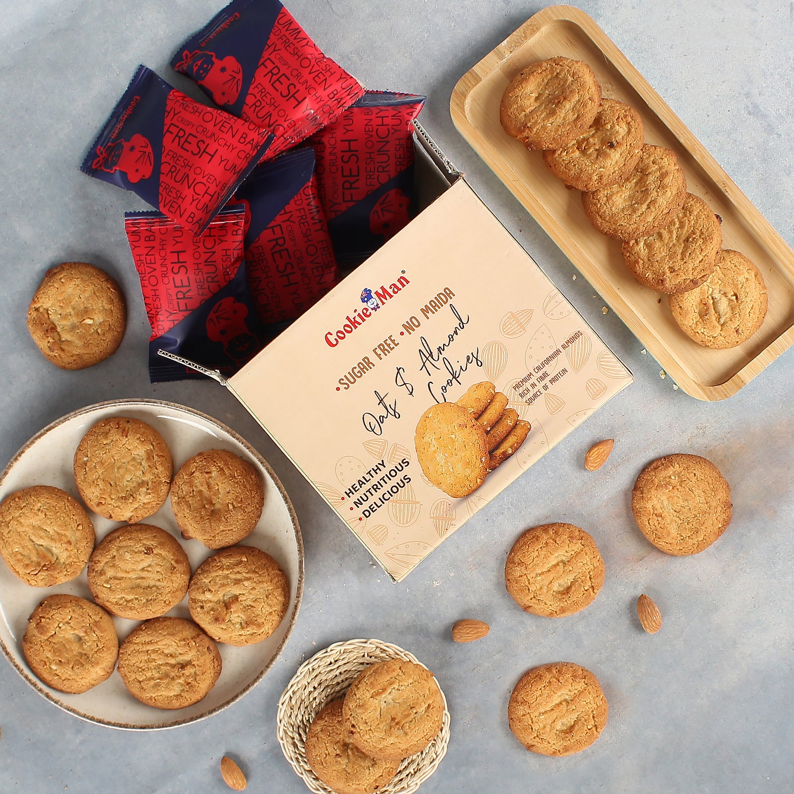 Sugar Free Oats & Almond Cookies - 250g