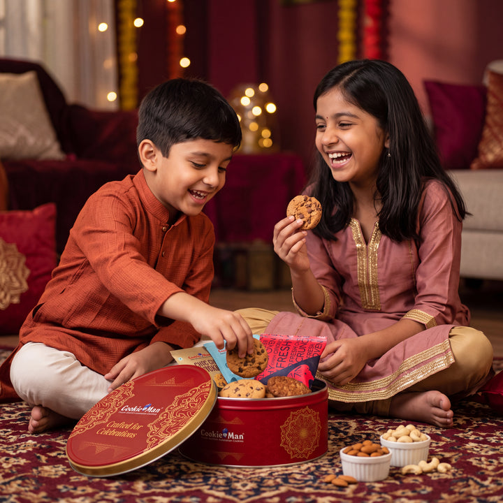 Celebration Cookies &amp; Dry Fruits Diwali Gift Tin - 250g