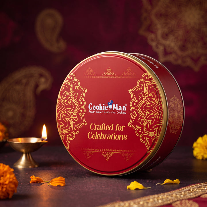 Celebration Cookies &amp; Dry Fruits Diwali Gift Tin - 250g