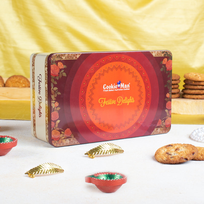 Festive Delights Assorted Cookies Diwali Gift Tin