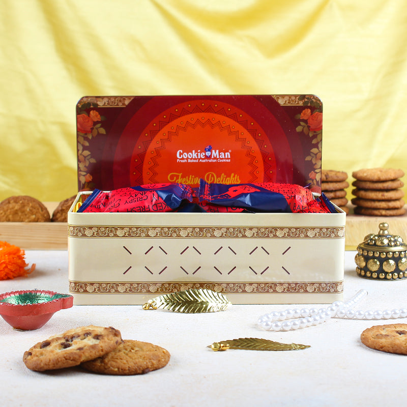 Festive Delights Assorted Cookies Diwali Gift Tin