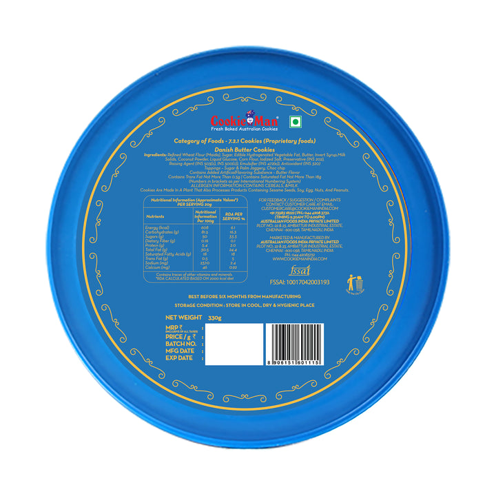 Authentic Danish Butter Cookies In Iconic Blue Tin - 330g