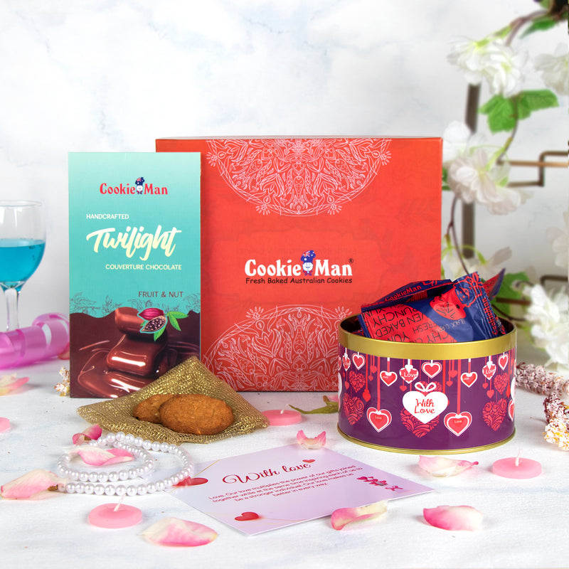 With Love Assorted Cookies & Chocolates Gift Hamper