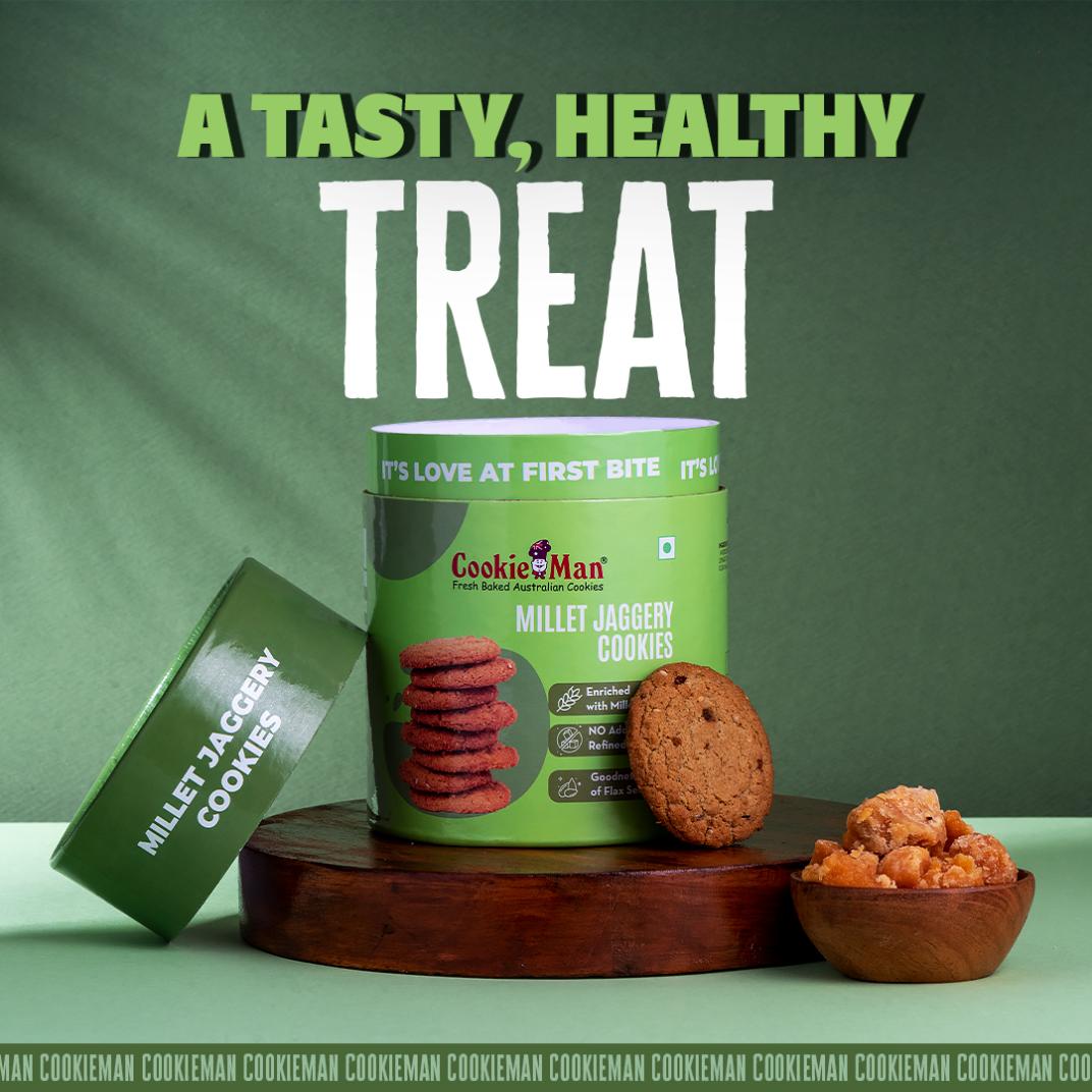 Millet Jaggery Cookies 200g - Canister