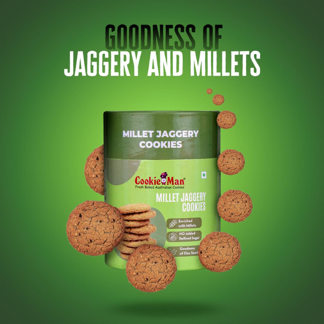 Millet Jaggery Cookies 200g - Canister