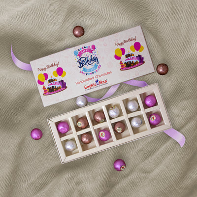 Happy Birthday Premium Chocolate Box - 12 Moulded Chocolates
