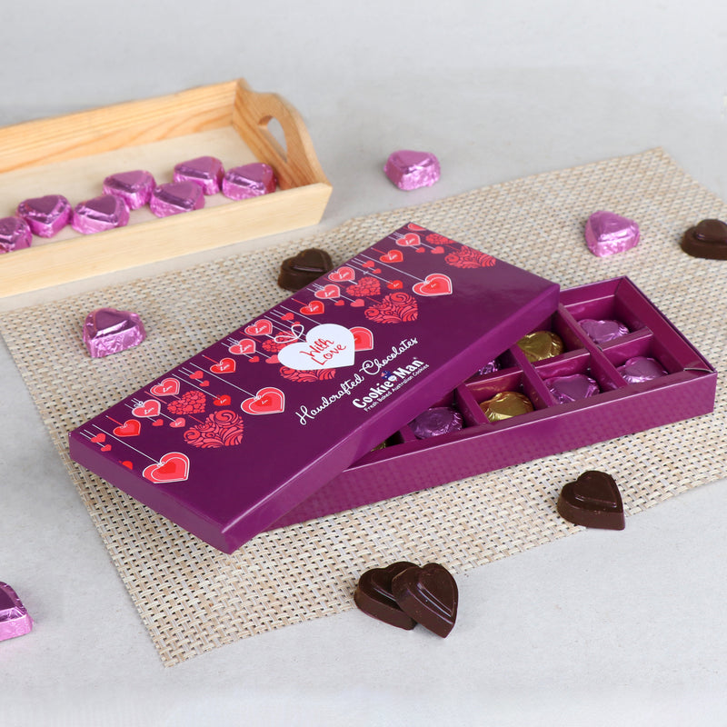Chocolate Heart Shape Gift Boxes  -12 piece Love box