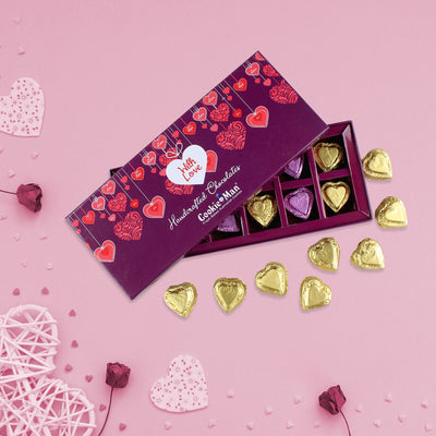 Chocolate Heart Shape Gift Boxes  -12 piece Love box
