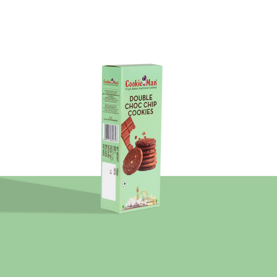 Double Choco Chip Cookie Carton - 150g | CookieMan India